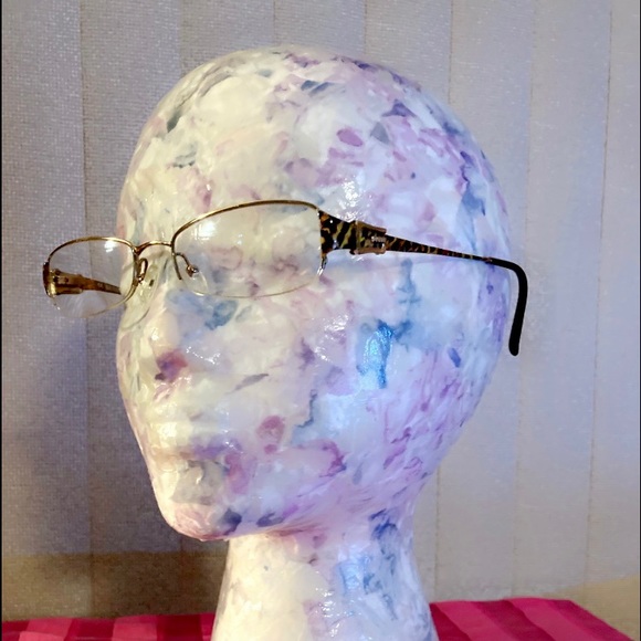 EUC GUESS GU1539 BRN Brown/Leopard Print Eyeglasses Frame Half Rimless 51-18-140 - Picture 8 of 15